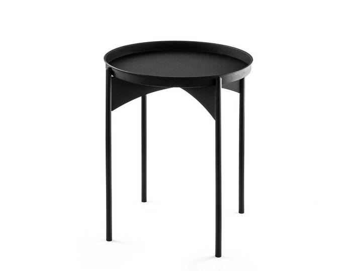 Calicosy Beistelltisch mit runder Metallplatte H57 cm - Cole, Schwarz, 44x57x44 cm, Wohnzimmer, Wohnzimmertische, Beistelltische