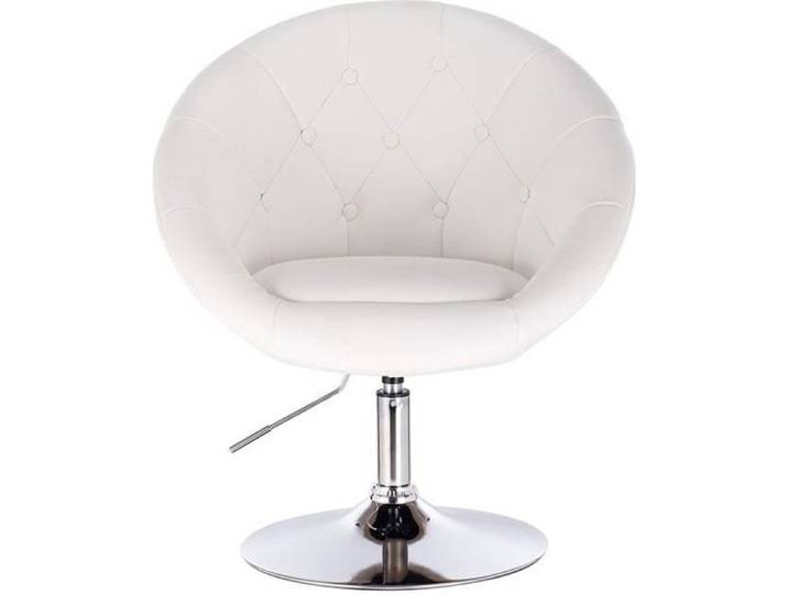 WOLTU Fauteuil de bar en similicuir Tabouret de bar avec accoudoir Chaise de loisir rotatif hauteur réglable Blanc
