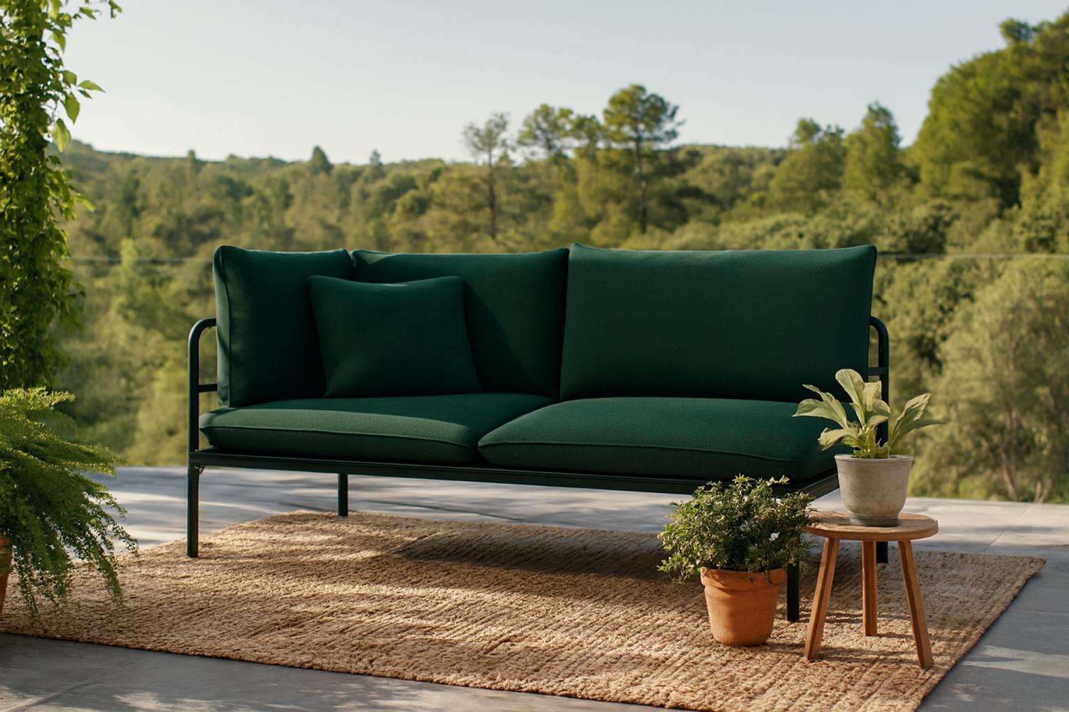 Garten Chaiselongue Wenecja in Flaschengrün Kanaria-Stoff, ideal für das Patio