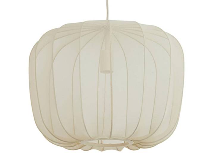 Suspension - beige blanc - PLUMERIA - textile - Ø 50cm - E27 - 2963427 - Light & Living