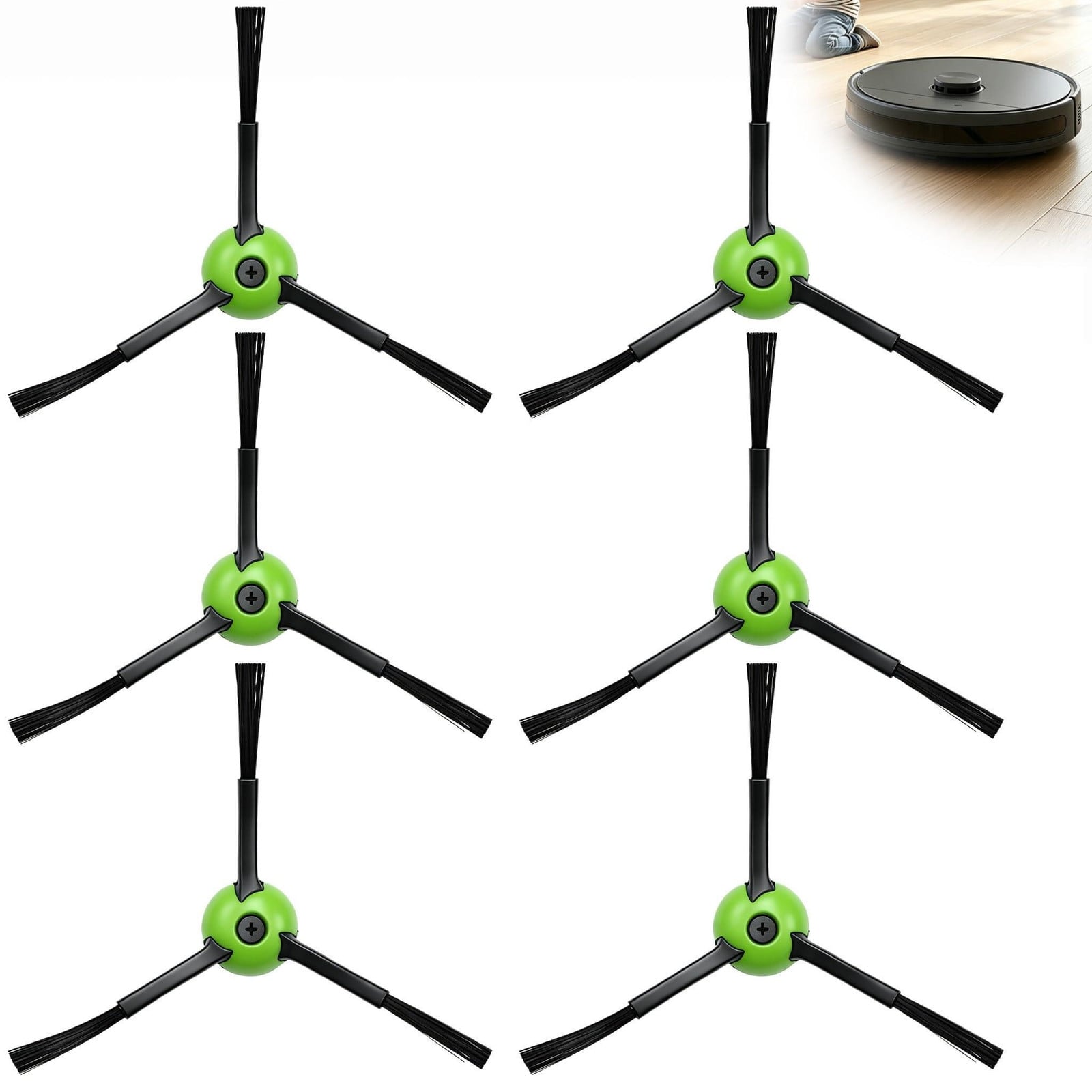 iRobot vervangende zijborstels - 6 stuks - zwart