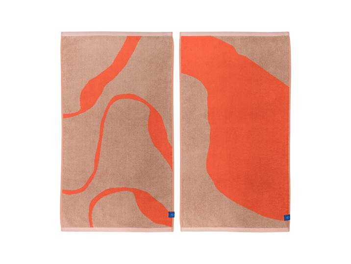 Mette Ditmer - Nova Arte Handtuch, 50 x 90 cm, latte / orange (2er-Set)