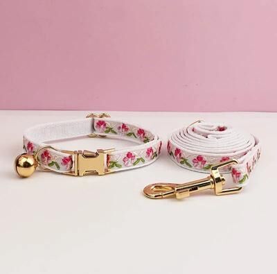 Uplift Picks Personalized Cute Cat Collar And Leash Set With Engraved ID Tag And Bell white (collar + Leash) 16 26 Cm (neck)
