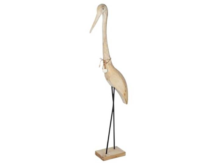 GILDE Skulptur Julius aus Mangoholz - Reiherform - naturfarben - gewischte Oberfläche - Höhe 112cm x Breite 43cm