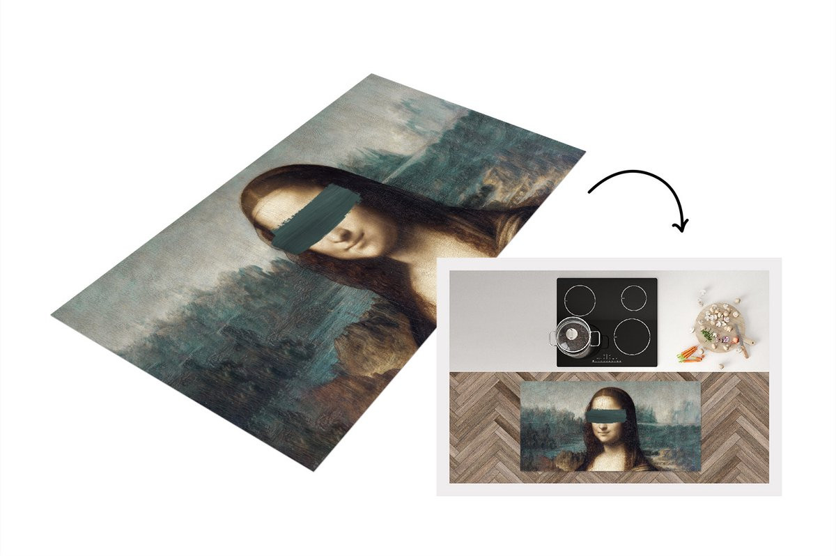 Keukenloper Mona Lisa Da Vinci Verf - Vinyl - 120 x 60 cm