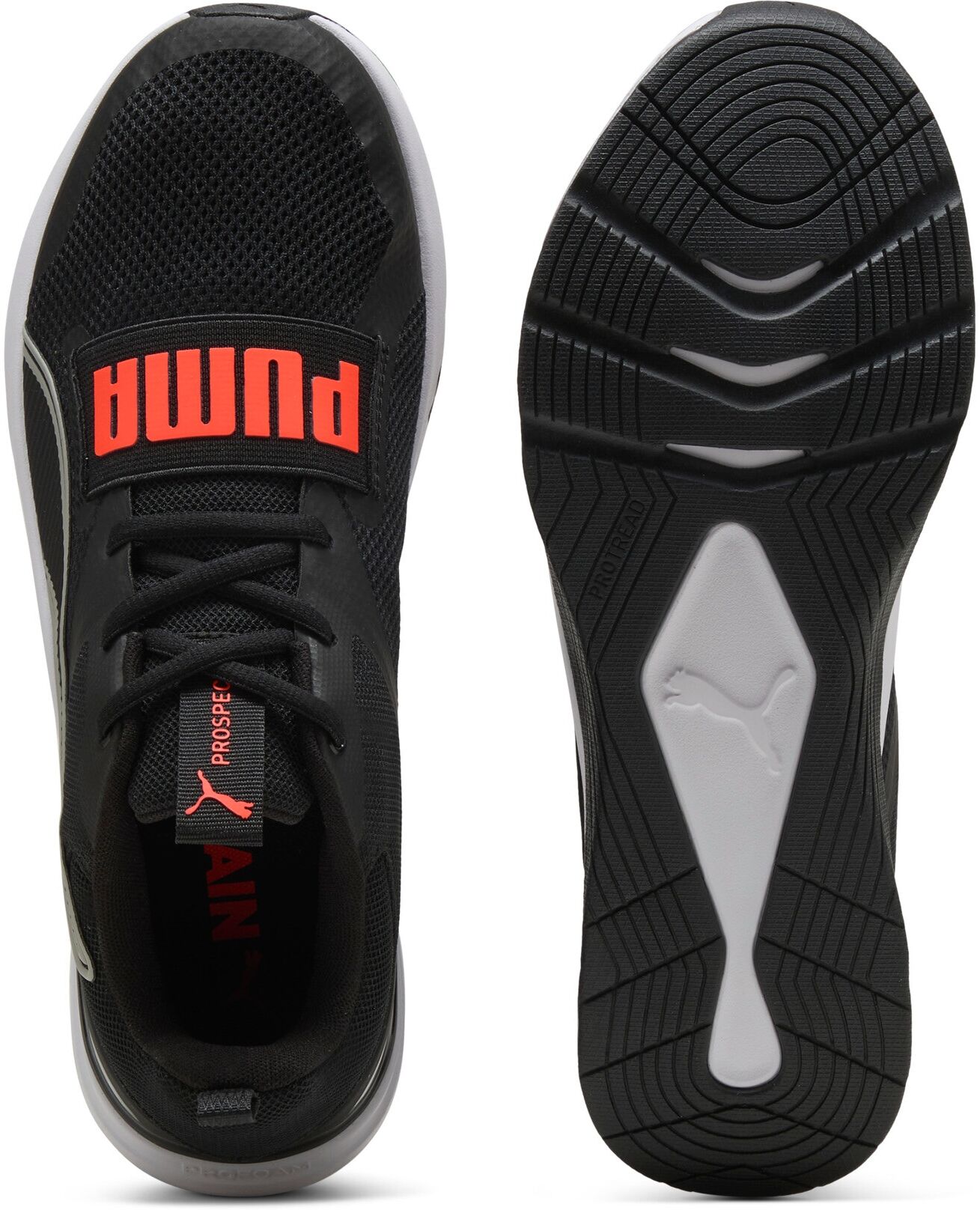 Trainingsschuh PUMA "PROSPECT", Gr. 47, schwarz (puma schwarz, glowing rot), Schuhe Trainingsschuh, ideal für Gym und Fitnessstudio puma schwarz, glowing rot 47