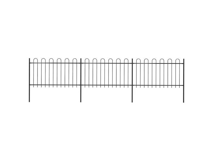 vidaXL Gartenzaun mit Rundbogen Stahl 504 x 100 cm Schwarz
