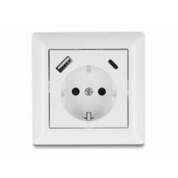 Delock 11499 Einbau-Steckdose mit USB-C®, mit USB Weiß