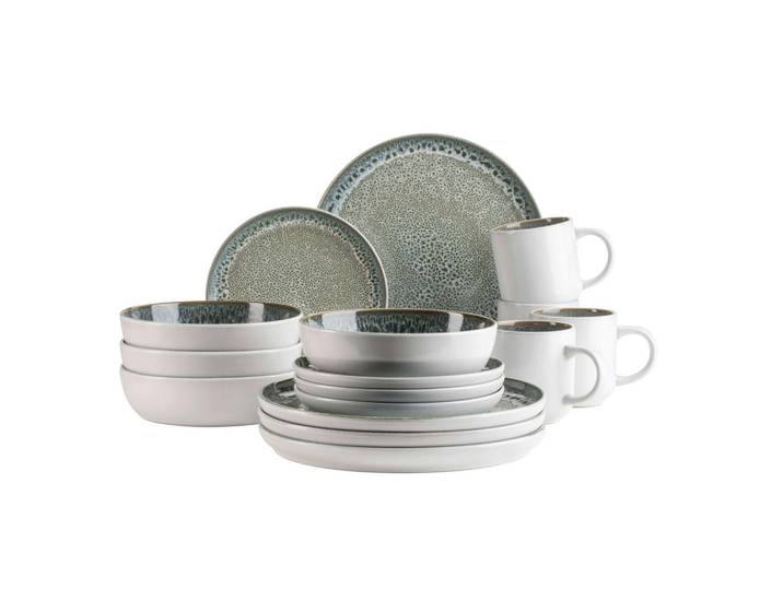 Mäser Kombiservice, Grün, Keramik, 16-teilig, 350 ml, Geschirr, Geschirr-Sets, Kombiservice