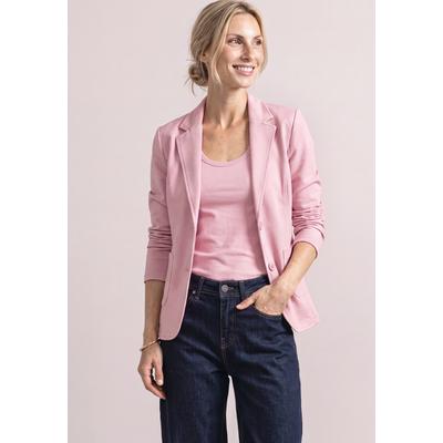 Kurzblazer STREET ONE, Damen, Gr. 44, vintage blush meliert, Web, Obermaterial: 93% Baumwolle, 7% Elasthan. Futter: 100% Polyester, unifarben, regular fit normal, V-Ausschnitt, abgesteppt, Blazer Kurzblazer, mit Knopf zum Schließen