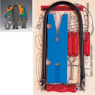 PEBARO 917 - Laubsäge-Set mit Holzvorlage Elefant, 13 Teile