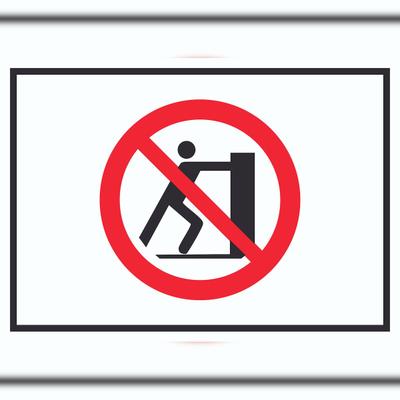 HB-Druck Nicht schieben Symbol Schild A6 Rückseite selbstklebend