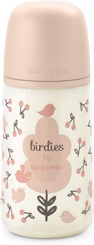 Suavinex Birdies Anticolic Baby Bottle biberon Pink 270 ml