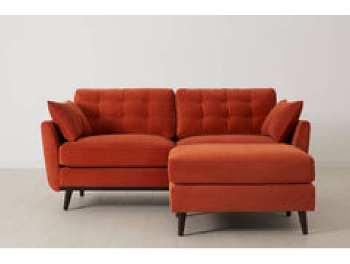 Model 10 Zweisitzer Sofa mit Hocker, Paprikarot