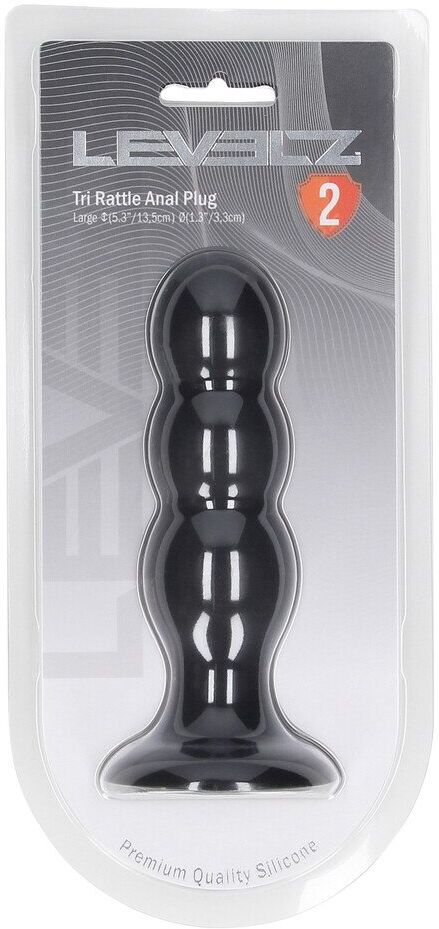 Levelz Tri Rattle Plug Anal en Silicone Liquide - L - Noir