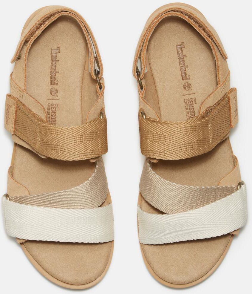 Sandale TIMBERLAND "ADLEY SHORE BACKSTRAP SANDAL", Damen, Gr. 37, beige (md beige sue), Leder, Synthetik, Schuhe Sandale md beige sue 37