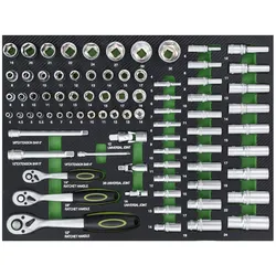 TRUTZHOLM Profi Werkstattwagen Einlage Steckschlüsselsatz 80 tlg. 515x395x40mm