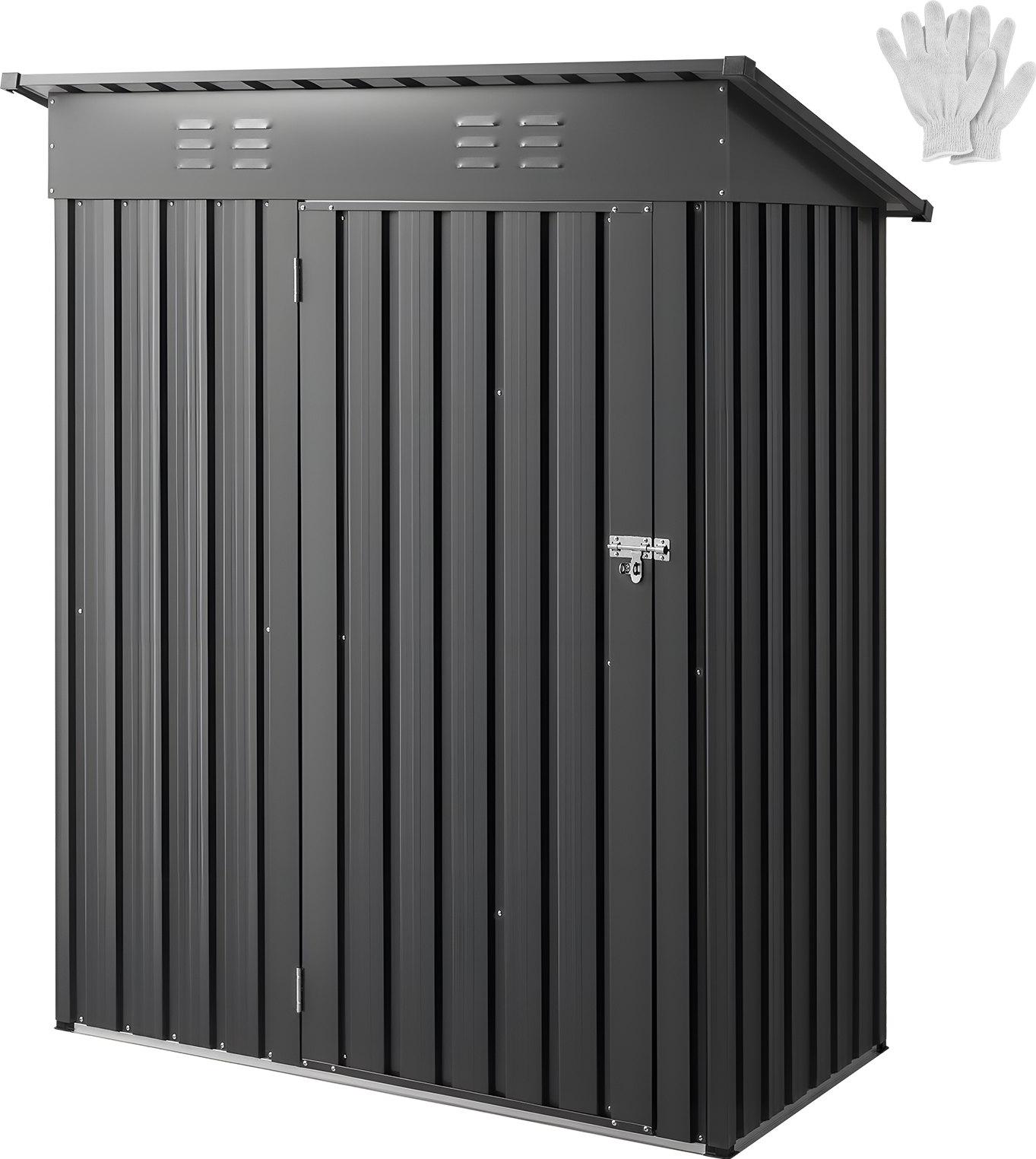 Metall Gerätehaus - Metallschuppen - Abschließbare Tür - 2 Lüftungsschlitze - Witterungsbeständig - Für Garten, Terrasse & Fahrrad - 1533 x 876 x 1815 mm