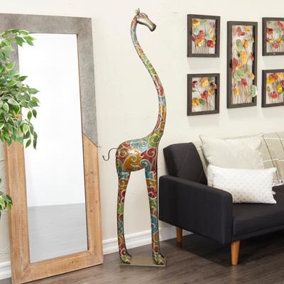 ARCILLA ELEMENTAL Vibrant Handmade Safari Animal Sculpture Collection - Wood or Metal Elephant & Giraffe for Indoor & Outdoor Decor