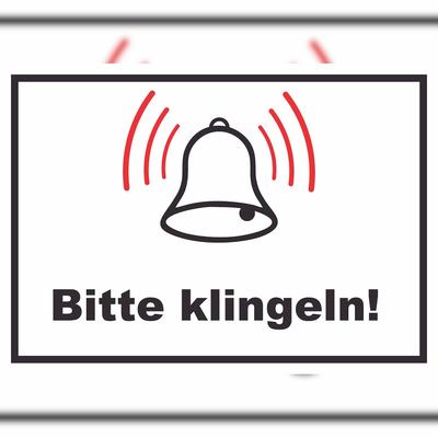 HB-Druck Bitte klingeln Schild A1 Rückseite selbstklebend