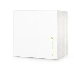 Bio Bamboo® – Einwegserviette, 25 x 25 cm, extrem weich, kompostierbar, Bambusviskose, 1000 Stück, weiß