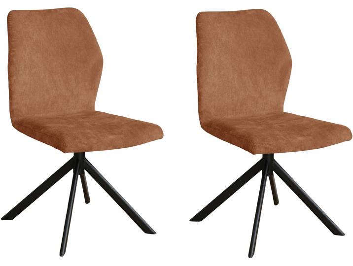Schalenstuhl GOODPRODUCT Hacienda , orange (terrakotta, schwarz), B:49,5cm H:88cm T:63,5cm, Holzwerkstoff, Metall, Polyester, Stühle, Schalenstuhl, 2er Set