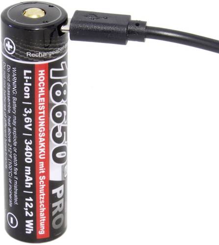 Kraftmax Pro USB USB-C Akku 18650 Li-Ion 3.6V 3400 mAh 1St.
