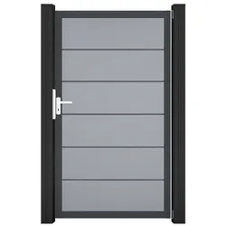 GroJa BasicLine PVC Stecksystem Premium Universal Einzeltor mit Anthrazitrahmen silbergrau