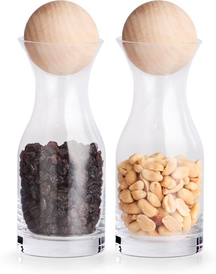 Karaffe ZELLER PRESENT, braun (holzfarben), H:18,5cm Ø:6,5cm, Glas, Karaffen, Karaffe, Glas, Höhe 18,5 cm, Inhalt 250 ml holzfarben 250ml