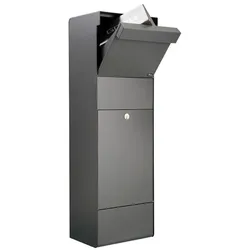 ALLUX Grundform  Design Paket-Briefkasten - Anthrazit mit 5x Frontplatten