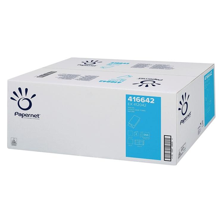 Papernet Papierhandtücher 416642, 3990 Blatt, 2-lagig V-Falz - 1 Karton (15x) (416642)