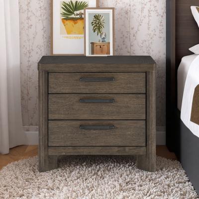 ZWYO HOSIMU "26""H 3-Drawer Nightstand with Integrated USB Charging Station, Hidden Cord Organizer, Smooth Metal Glides, Versatile for Bedroom"
