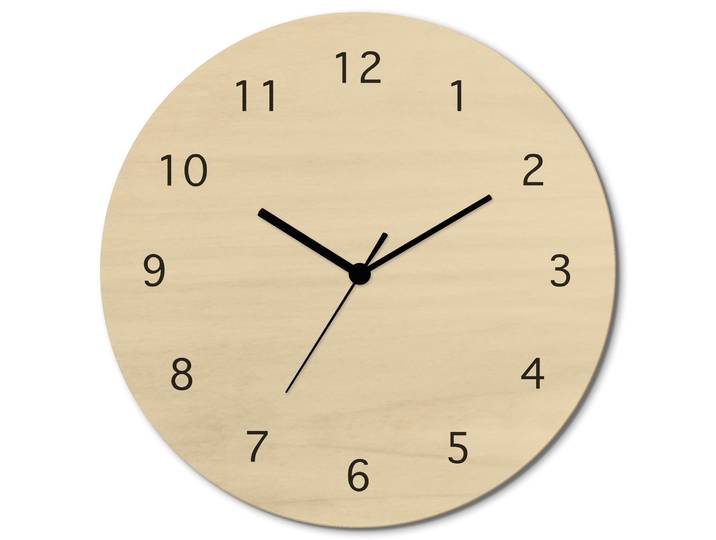 Wanduhr ARTLAND Ewige Einfachheit , beige (naturfarben), B:30cm H:30cm T:0,6cm, Wanduhren, Wanduhr, wahlweise mit Quarz- oder Funkuhrwerk, lautlos ohne Tickgeräusche