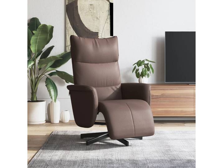 vidaXL Relaxsessel mit Fußteil Braun Kunstleder