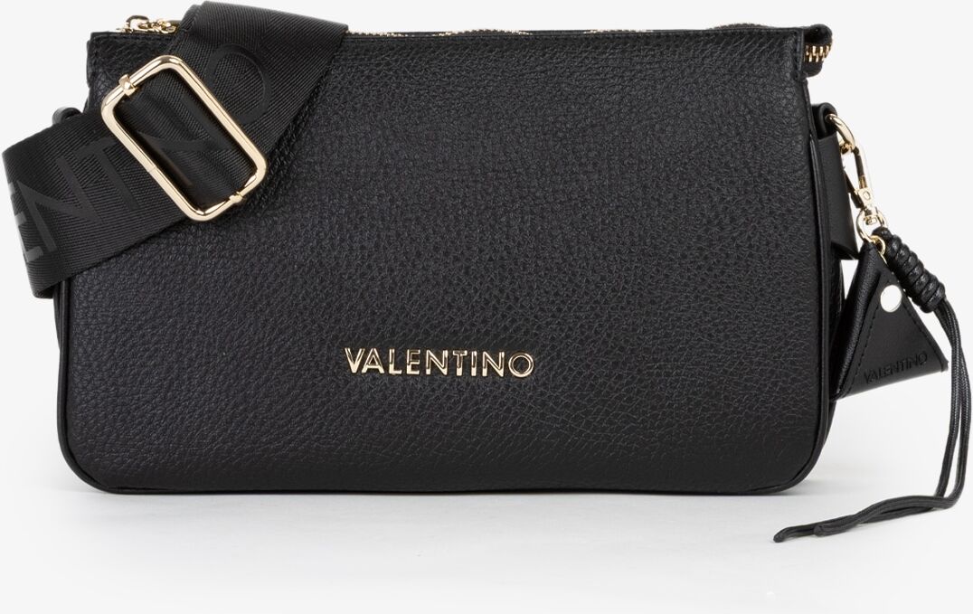 Umhängetasche VALENTINO BAGS "MAURY", Damen, Gr. B/H/T: 27cm x 17cm x 6,5cm, schwarz, Lederimitat, Taschen Umhängetasche, Damen Schultertasche mit Logo-Verzierung schwarz B/H/T: 27cm x 17cm x 6,5cm