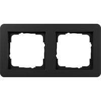 Abdeckrahmen zweifach, lackiert, matt, aus Thermoplast, bruchsicher schwarz (matt), Retail