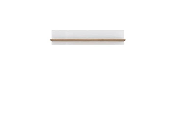 möbelando Wandboard >Attention< modern in Riviera Eiche & Weiß Gloss, 140 cm Breite, 29 cm Höhe, 24 cm Tiefe, kratzfestes Folie-Finish, ABS-Kanten, zerlegt geliefert, vielseitig und funktional.