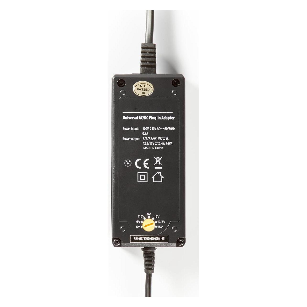 Nedis ACPA004 - Univerzální napájecí adaptér | 5/6/7,5/9/12/13,5/15 V DC | 2,4 A - 3,0 A (ACPA004)