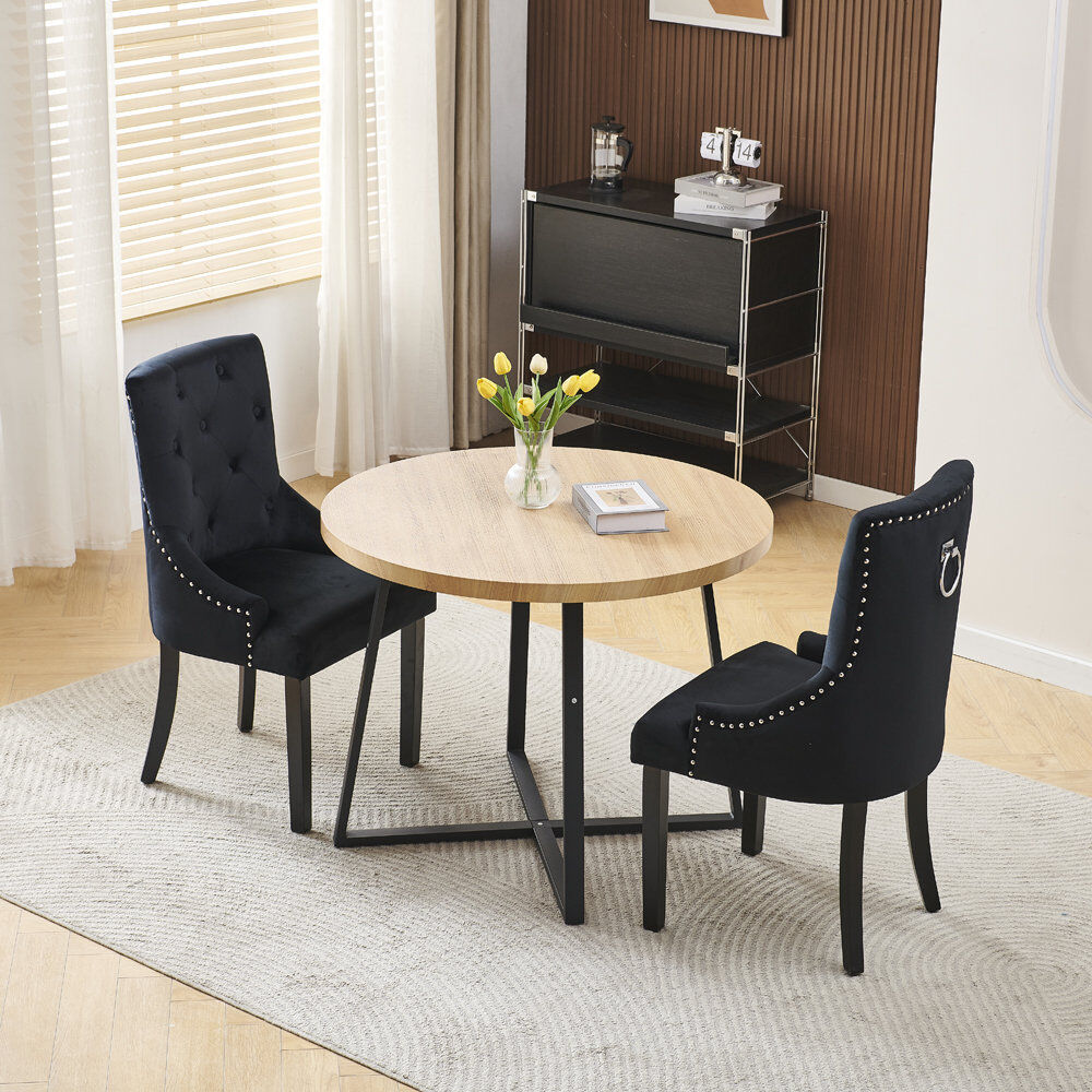 Marlow Home Co. Dining Set Black Ring Back Chairs#2