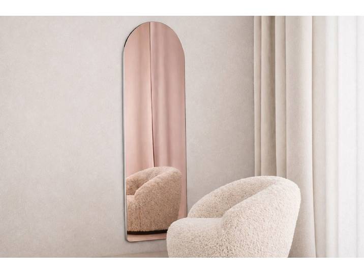 Spiegel Ira – in Roségold mit ovalem Design & silbernem Rahmen - Roségold - Luxusbetten24