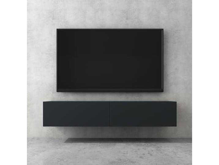 doporro TV Schrank, Lowboard hängend, TV Board, 160cm TV lowboard Wand Fernsehtisch mit Klapptür, in Matt Anthrazit, 160 x 40,2 x 30 cm, Fernsehschrank02