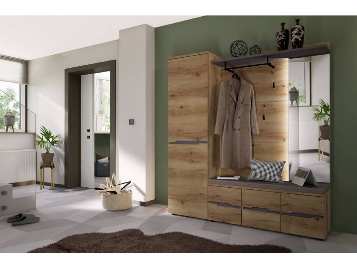 Garde-robe compacte 175 x 192 x 38cm Marron