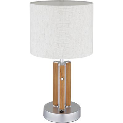 NOWA Tischleuchte "TAUGUS", braun, 1, Ø 25cm H: 45cm, 1 Stk., Leuchten, Tischlampe, Textil, Touch Ein/Aus, Wohnbereich, Tischleuchte