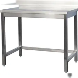 A&S Gastro Gastro Arbeitstisch o. Grundboden mit Aufkantung Edelstahl (BxT) 2200 x 800 mm
