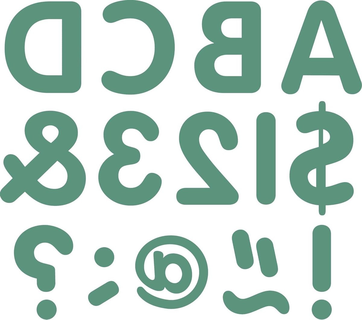 Klassieke Letters Hoofdletters Alfabet Decoratie Eucalyptus Groen - 259 Stuks
