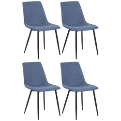 CLP 4er Set Esszimmerstühle Telde Stoff   Farbe: blau