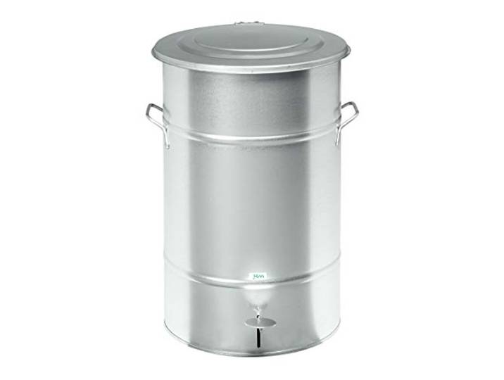 Abfallbehälter Mülltonne 70 l Abfalltonne Retro Design mit Fußpedal zum Öffnen des Deckels - hergestellt aus galvanisiertem Stahlblech