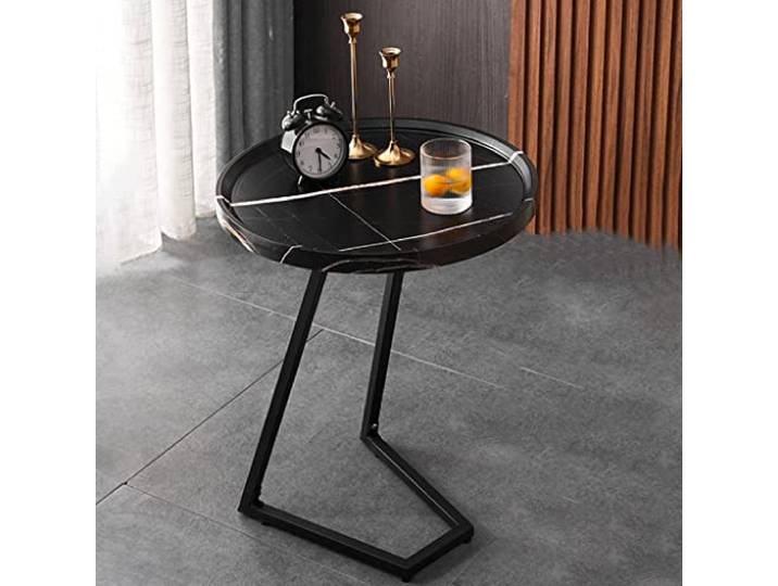 XDgfjrCGKJ Mit Metallrahmen, moderner Sofa-Akzenttisch, lässiger Teetisch(Black B,40 cm)