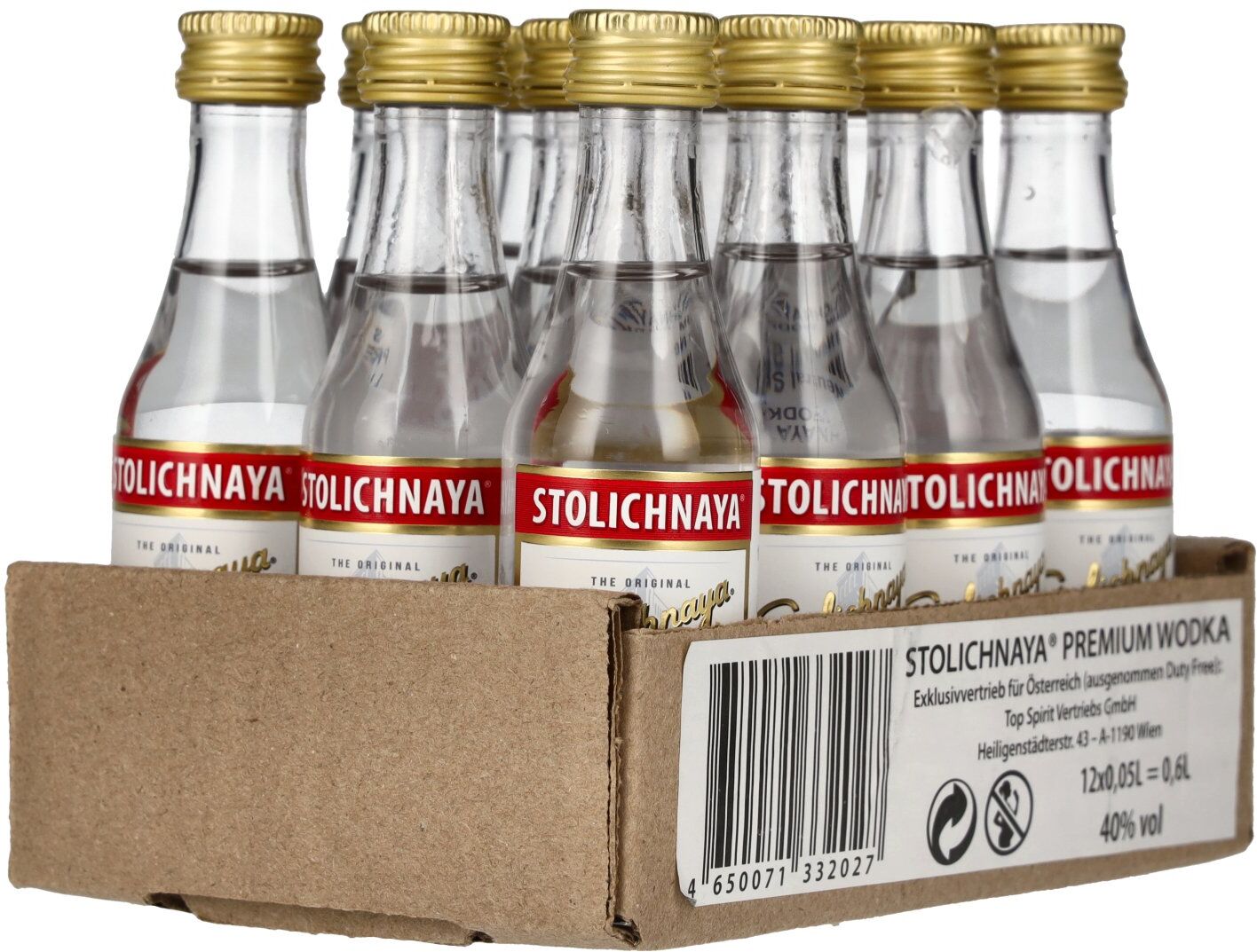 Stolichnaya Vodka Stolichnaya Premium Vodka FKP 40% Vol. 12x0,05l PET