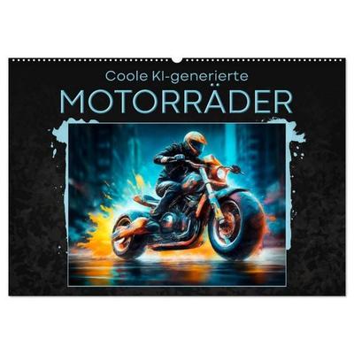 Coole KI-generierte MOTORRÄDER (Wandkalender 2026 DIN A2 quer), CALVENDO Monatskalender